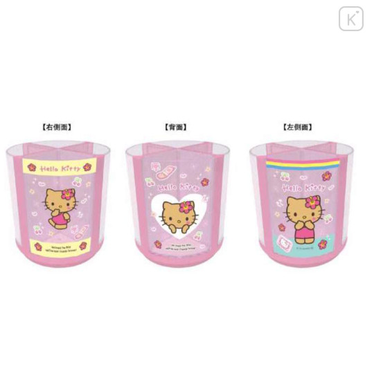 Japan Sanrio Rotating Pen Stand - Hello Kitty : Tan Swimsuit Party Pink - 2