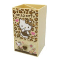 Japan Sanrio Chest Drawer with Pen Stand - Hello Kitty : Leopard Brown - 1