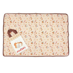 Japan Bread Thief Picnic Blanket Leisure Sheet - Light Brown Gingham