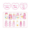 Japan Sanrio Nail Tips - Usahana : Gingham Pink White - 2