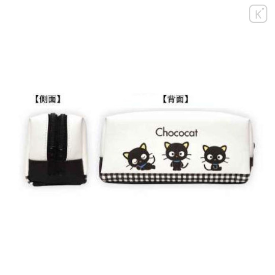 Japan Sanrio Pen Pouch Pencil Case - Chococat : Gingham Black - 2