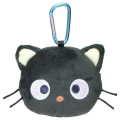Japan Sanrio Mini Plush Pouch with Carabiner - Chococat : Face - 1
