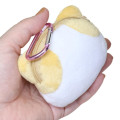 Japan Sanrio Mini Plush Pouch with Carabiner - Masyumaro : Fluffy Marshmallow-Like Cat Face - 2