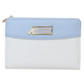Japan Sanrio Bifold Wallet - Cinnamoroll : Blue Gold Embossed - 1