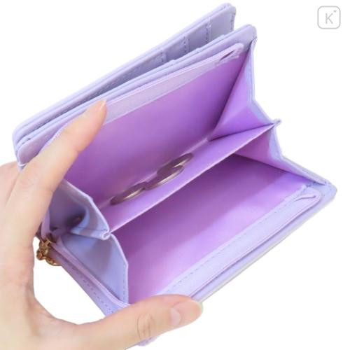 Japan Sanrio Bifold Wallet - Kuromi : Purple Gold Embossed - 4
