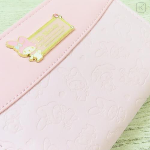 Japan Sanrio Bifold Wallet - My Melody : Pink Gold Embossed - 5