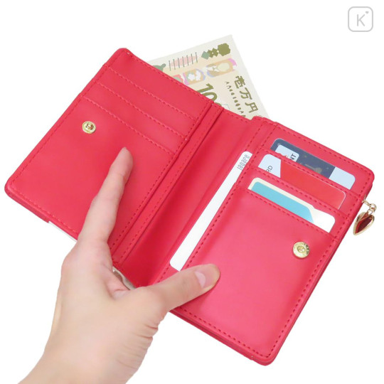 Japan Sanrio Bifold Wallet - Hello Kitty : Red Gold Embossed - 3