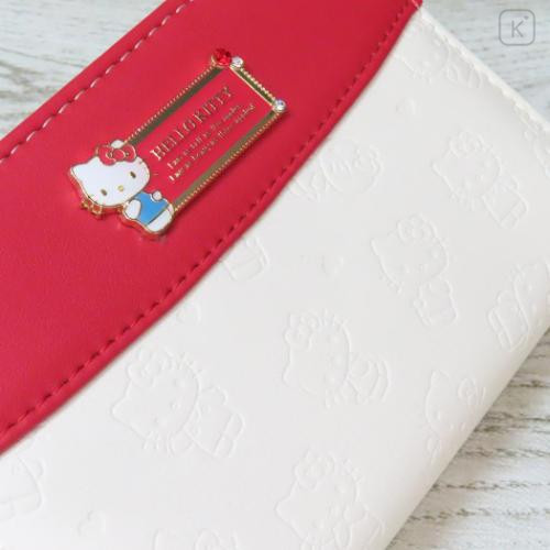 Japan Sanrio Bifold Wallet - Hello Kitty : Red Gold Embossed - 5