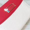 Japan Sanrio Bifold Wallet - Hello Kitty : Red Gold Embossed - 5