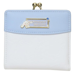 Japan Sanrio Clasp Bifold Wallet - Cinnamoroll : Blue Gold Embossed