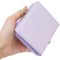 Japan Sanrio Clasp Bifold Wallet - Kuromi : Purple Gold Embossed - 2