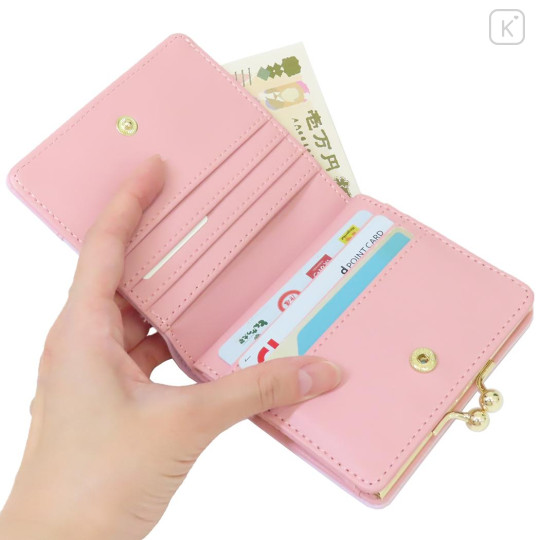 Japan Sanrio Clasp Bifold Wallet - My Melody : Pink Gold Embossed - 3