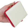 Japan Sanrio Clasp Bifold Wallet - Hello Kitty : Red Gold Embossed - 2
