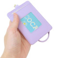 Japan Sanrio Pass Case Card Holder & Reel - Kuromi : Purple Gold Embossed - 2
