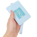 Japan Sanrio Pass Case Card Holder & Reel - Cinnamoroll : Blue Gold Embossed - 2