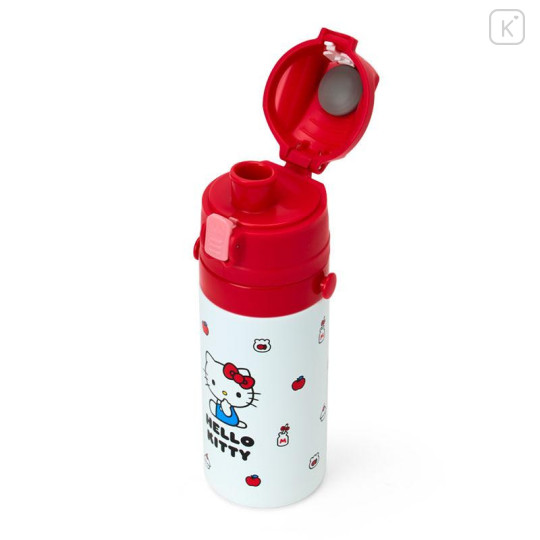 Japan Sanrio Original Stainless Steel Bottle (S) With Cup Shoulder Strap - Hello Kitty : Red White - 4