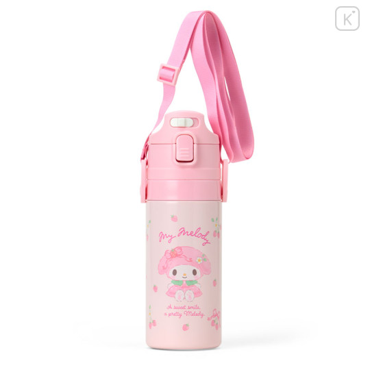 Japan Sanrio Original Stainless Steel Bottle (S) With Cup Shoulder Strap - My Melody : Pink - 2