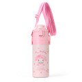 Japan Sanrio Original Stainless Steel Bottle (S) With Cup Shoulder Strap - My Melody : Pink - 2