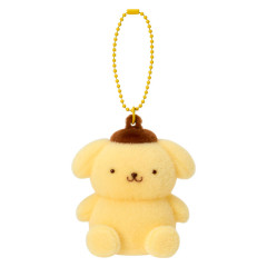 Japan Sanrio Original Flocked Figure Mascot Keychain - Pompompurin