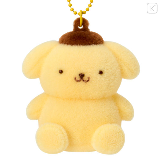 Japan Sanrio Original Flocked Figure Mascot Keychain - Pompompurin - 2