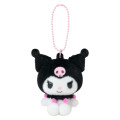 Japan Sanrio Original Flocked Figure Mascot Keychain - Kuromi - 1