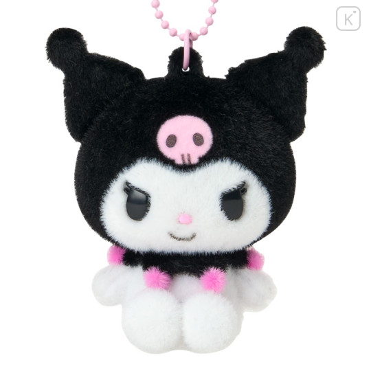 Japan Sanrio Original Flocked Figure Mascot Keychain - Kuromi - 2