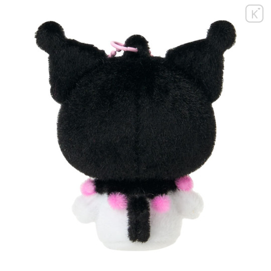 Japan Sanrio Original Flocked Figure Mascot Keychain - Kuromi - 3
