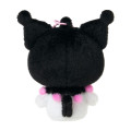 Japan Sanrio Original Flocked Figure Mascot Keychain - Kuromi - 3