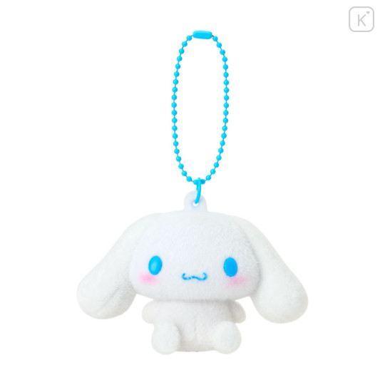 Japan Sanrio Original Flocked Figure Mascot Keychain - Cinnamoroll - 1