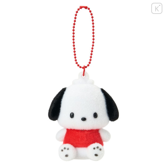 Japan Sanrio Original Flocked Figure Mascot Keychain - Pochacco - 1