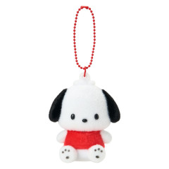 Japan Sanrio Original Flocked Figure Mascot Keychain - Pochacco