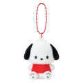 Japan Sanrio Original Flocked Figure Mascot Keychain - Pochacco - 1