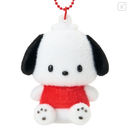 Japan Sanrio Original Flocked Figure Mascot Keychain - Pochacco - 2