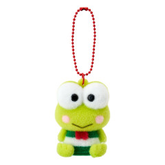 Japan Sanrio Original Flocked Figure Mascot Keychain - Keroppi
