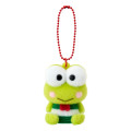 Japan Sanrio Original Flocked Figure Mascot Keychain - Keroppi - 1