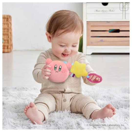 Japan Kirby Hanging Plush Rattle Baby Toy - Kirby : Going Out with Bubble Friends Hovering Star - 3