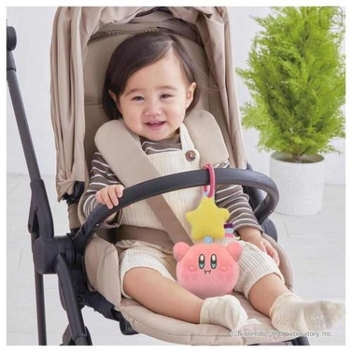 Japan Kirby Hanging Plush Rattle Baby Toy - Kirby : Going Out with Bubble Friends Hovering Star - 4