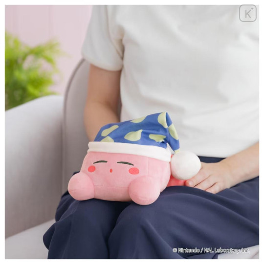 Japan Kirby Sleeping Plush Toy with Music - Kirby : Baby Toy Let's Sleep Together - 3