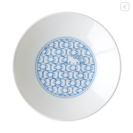 Japan Sanrio Tachikichi Auspicious Small Plate Set - Hello Kitty : Blue - 4
