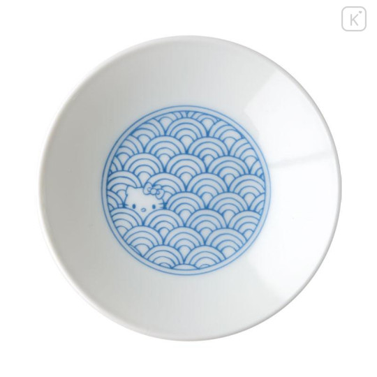 Japan Sanrio Tachikichi Auspicious Small Plate Set - Hello Kitty : Blue - 5