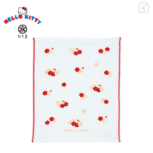 Japan Sanrio Tachikichi Towel - Hello Kitty : Plum Blossom - 1