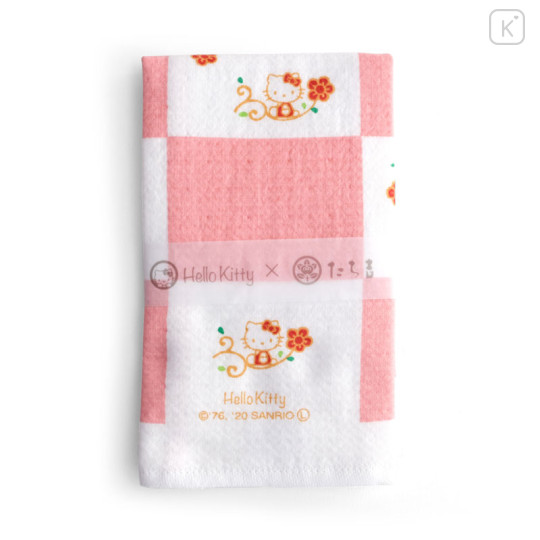 Japan Sanrio Tachikichi Towel - Hello Kitty : Flower Illustration - 2