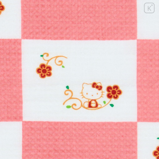 Japan Sanrio Tachikichi Towel - Hello Kitty : Flower Illustration - 3