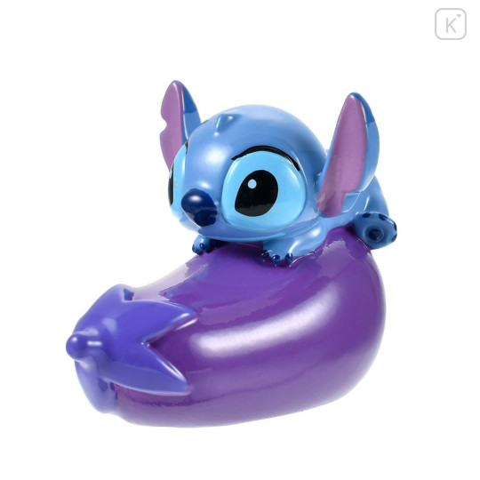 Japan Disney Store Porcelain Chopstick Rest - Stitch : Vegetable Table Top Eggplant - 1