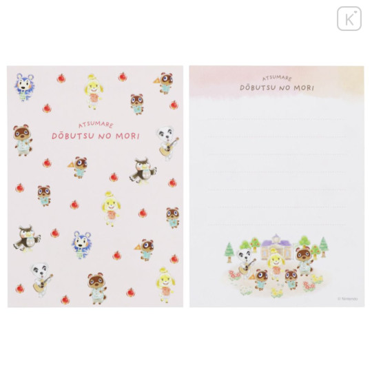 Japan Animal Crossing Mini Letter Set - New Horizons Characters Pink - 3