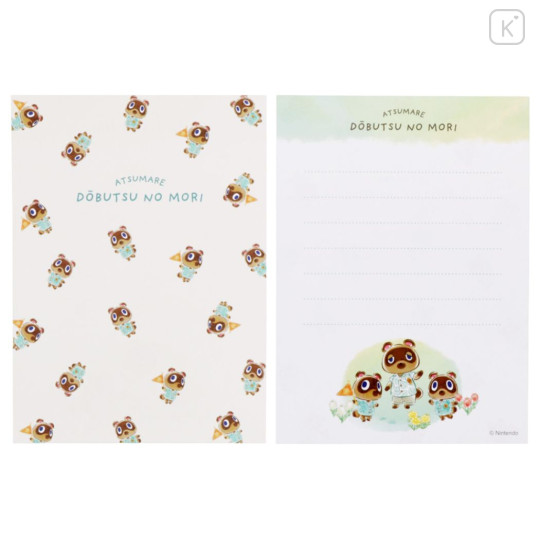 Japan Animal Crossing Mini Letter Set - New Horizons Tom Nook Tanukichi - 3
