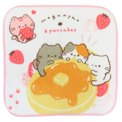 Japan Kamio Mini Towel Handkerchief - Mogunyan : Cat Pancake Butter