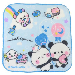 Japan Kamio Mini Towel Handkerchief - Mochi Mochi Panda : Candy Party Blue