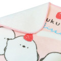 Japan Kamio Mini Towel Handkerchief - White Bird Shimaenaga Pink Strawberry Mochi Daifuku - 2