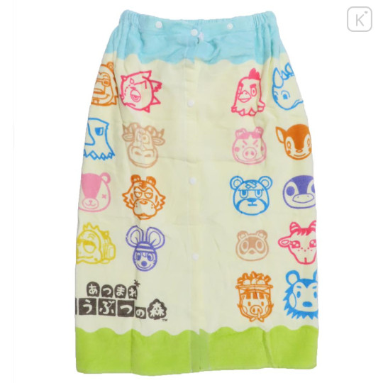 Japan Animal Crossing Kids Wrap Towel 80cm - New Horizons Colorful Face - 2